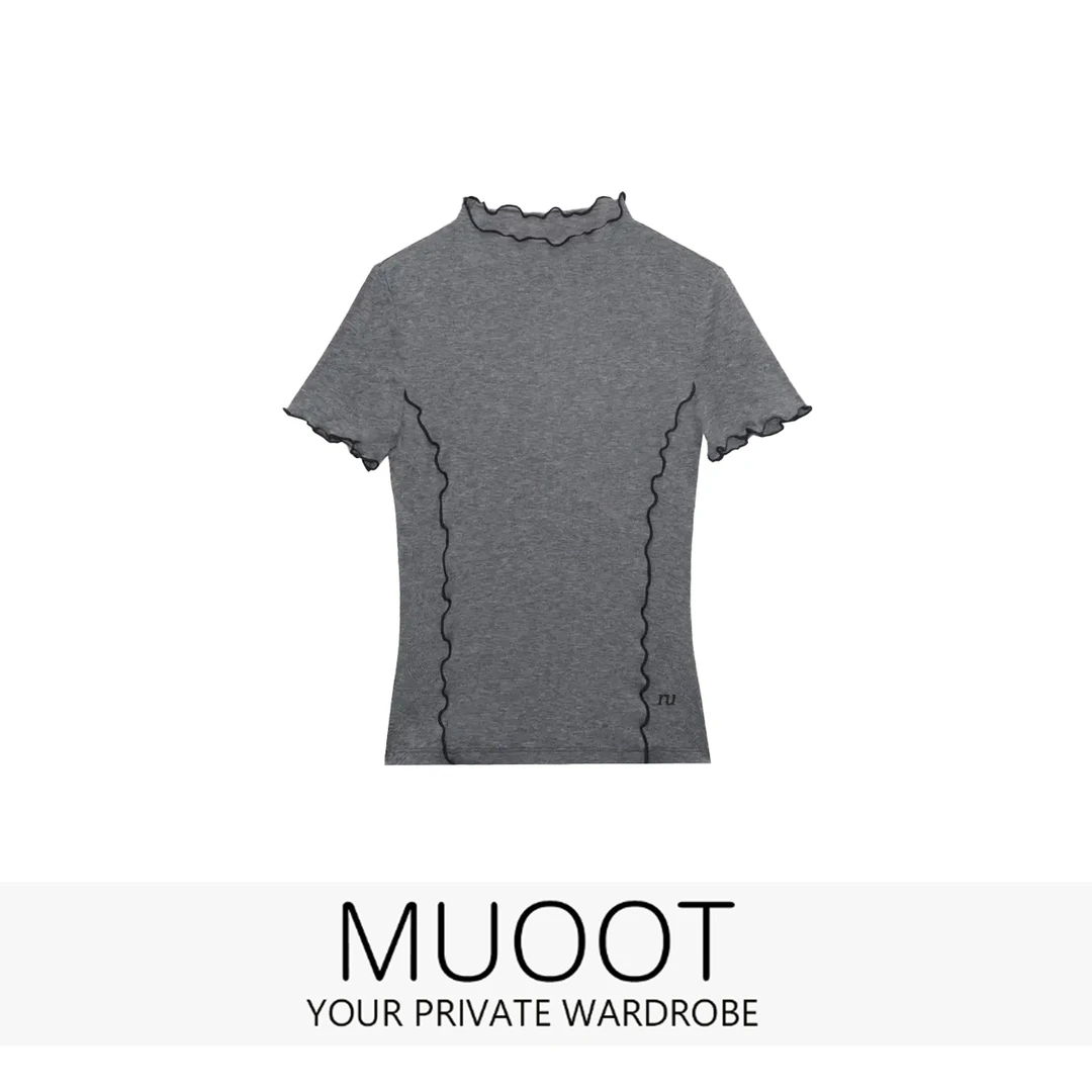 【MUOOT】 春夏新款原创设计木耳边打底T恤 KX2502026