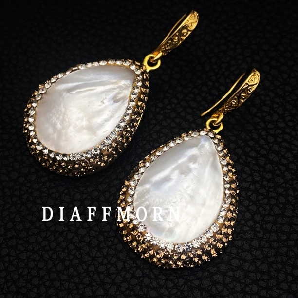 铜合金贝壳耳饰 YM《柏林花事》 重工高级复古贝壳耳环项链