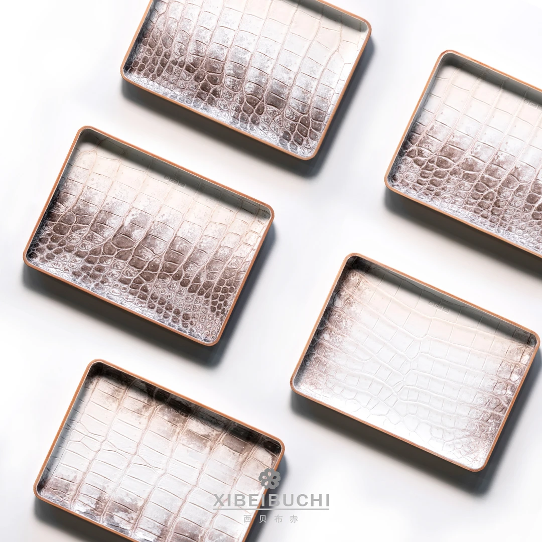【西贝布赤】喜马拉雅鳄鱼皮托盘文玩收纳长托盘