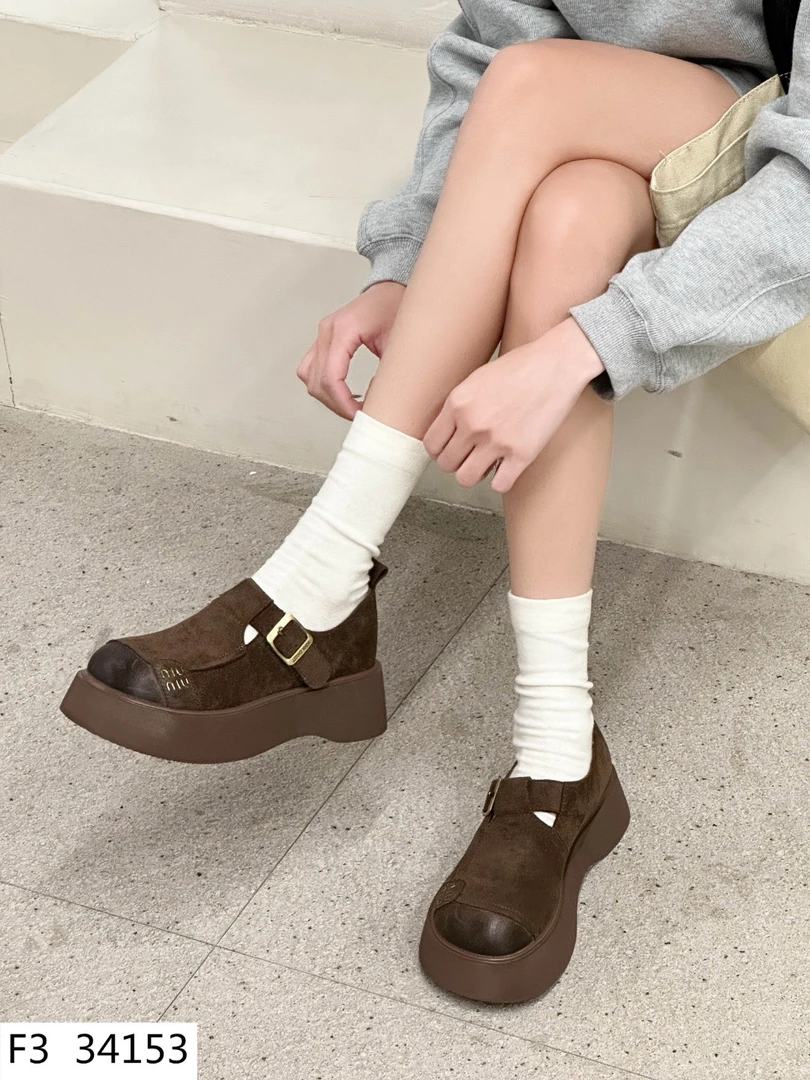 乐福鞋薄款圆头法式春季深口单鞋厚底时尚百搭复古