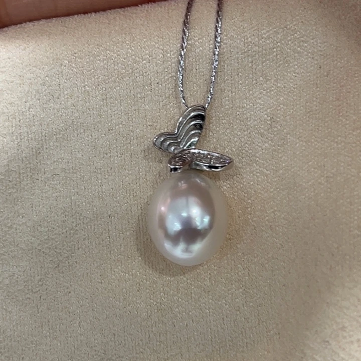 吊坠(不含链)银S925镶嵌海水珍珠10-11mm126号