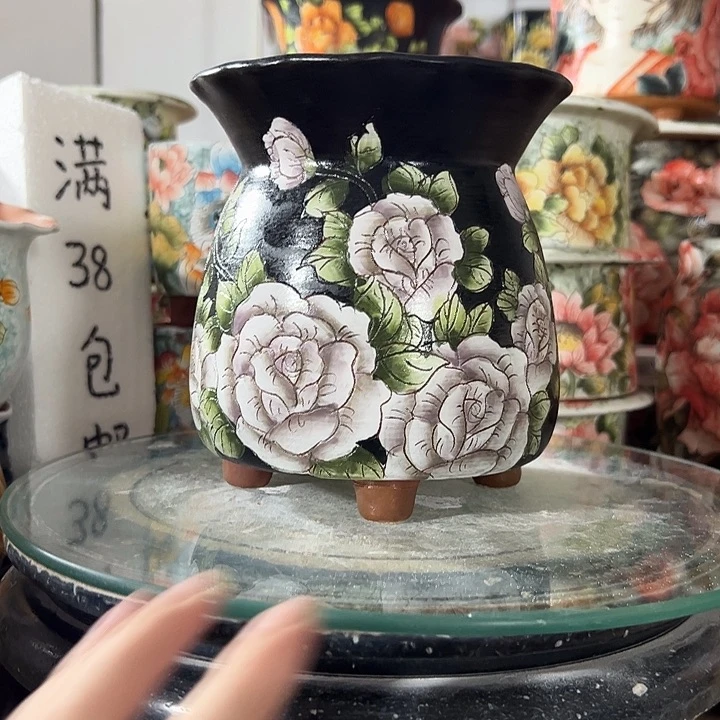 景德镇手绘花盆幸运花盆