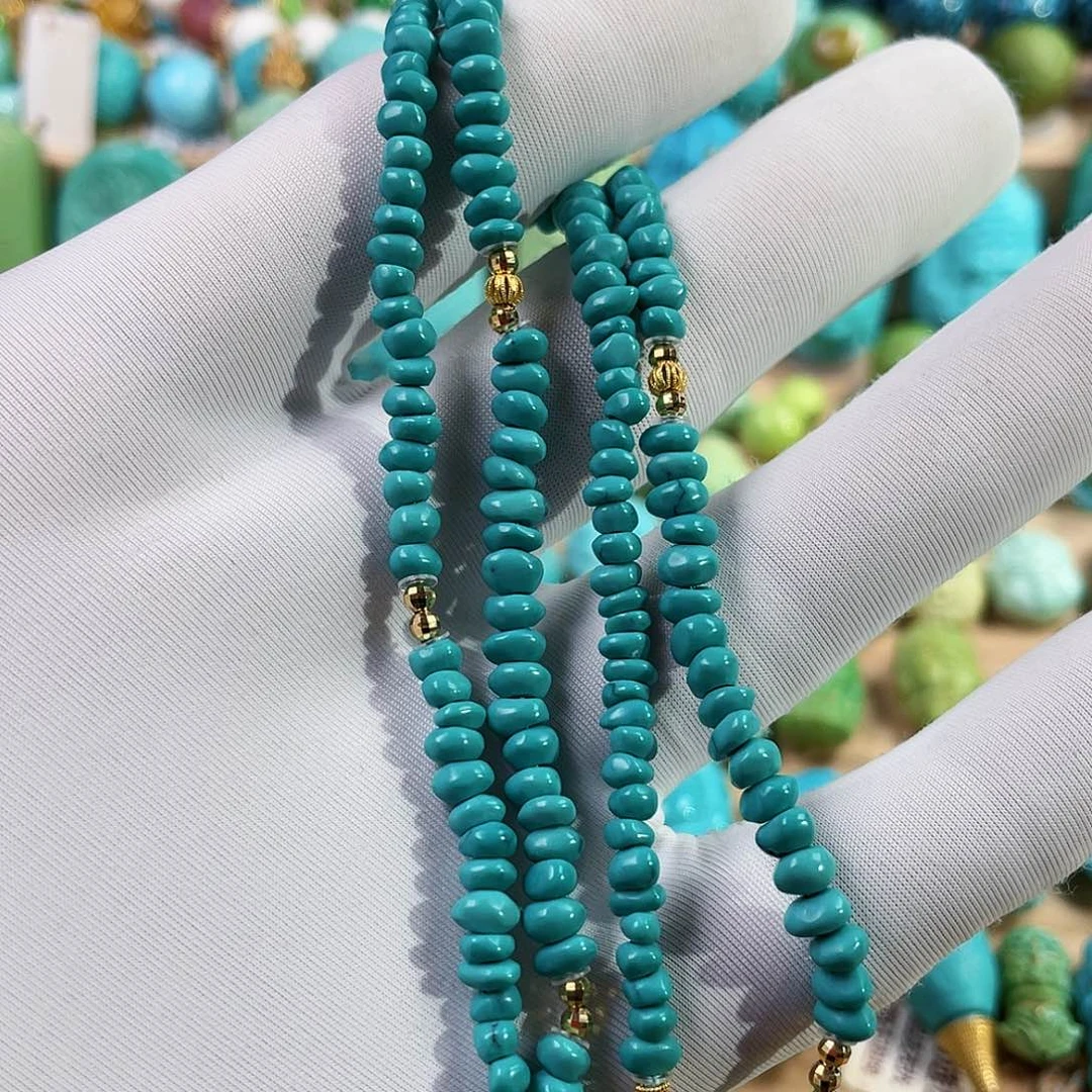 绿松石18K金镶嵌珠宝奇石