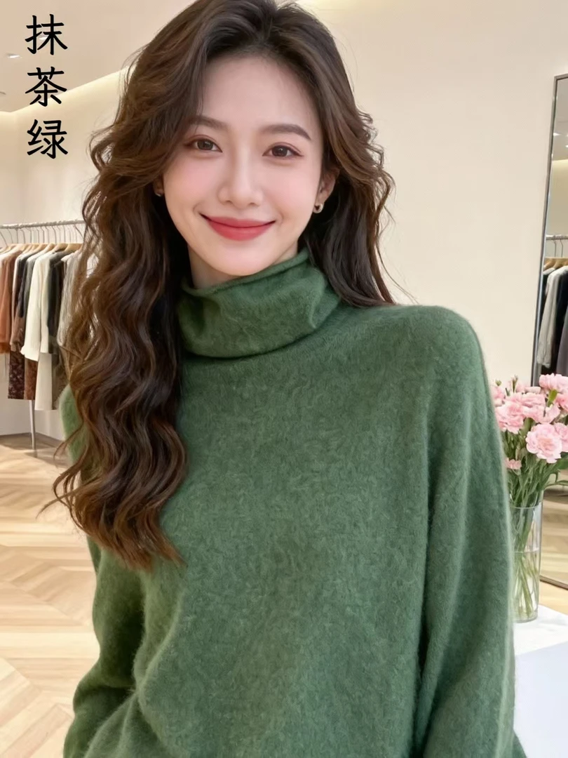 ZM811 自由领堆堆领羊绒拉绒羊毛衫休闲百搭