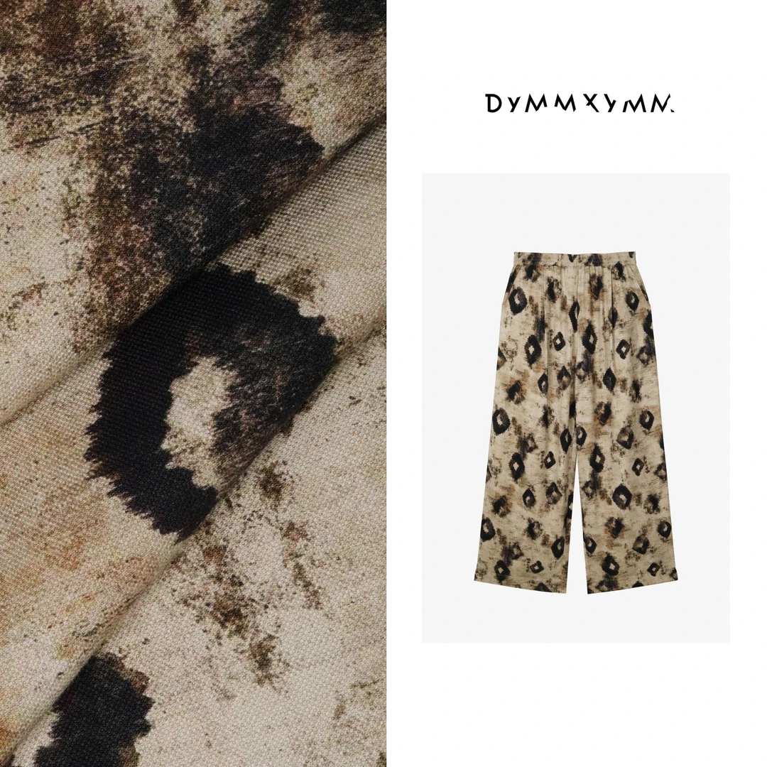 【DYMMXYMM】-‌沙丘月见.夏款设计款小众松紧腰花色长裤-5SSK62056