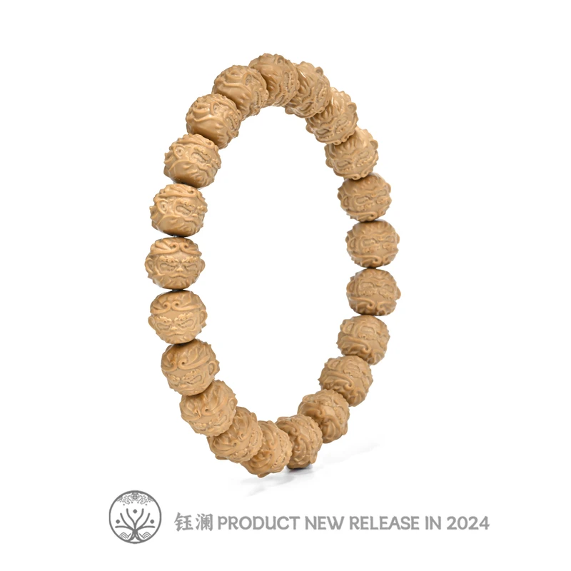 钰澜文玩猴头核桃-悟空-手工雕刻手串-12mm左右（微瑕）