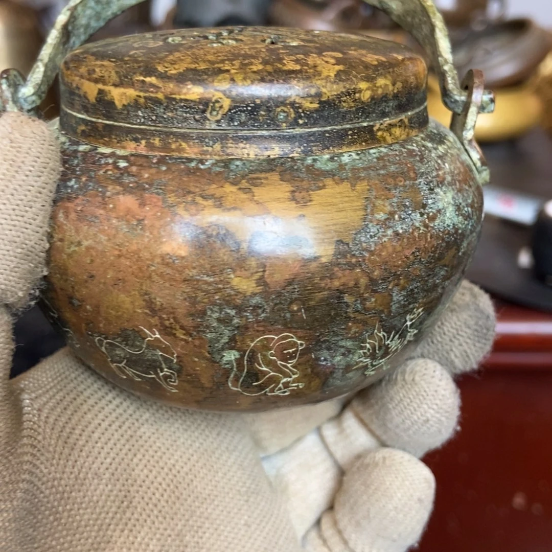 川***物铜器工艺品摆件香炉摆件