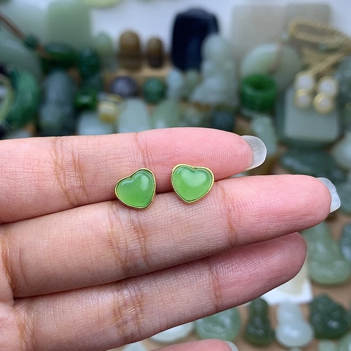 和田玉银S925镀金镶嵌颈饰