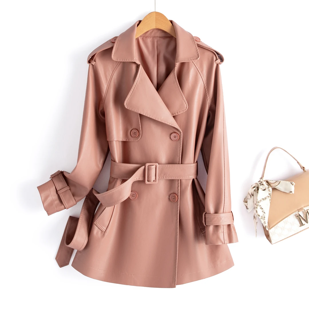 LiLi【海宁皮衣】2025女外套秋装风衣新款秋装季高端气质中长款