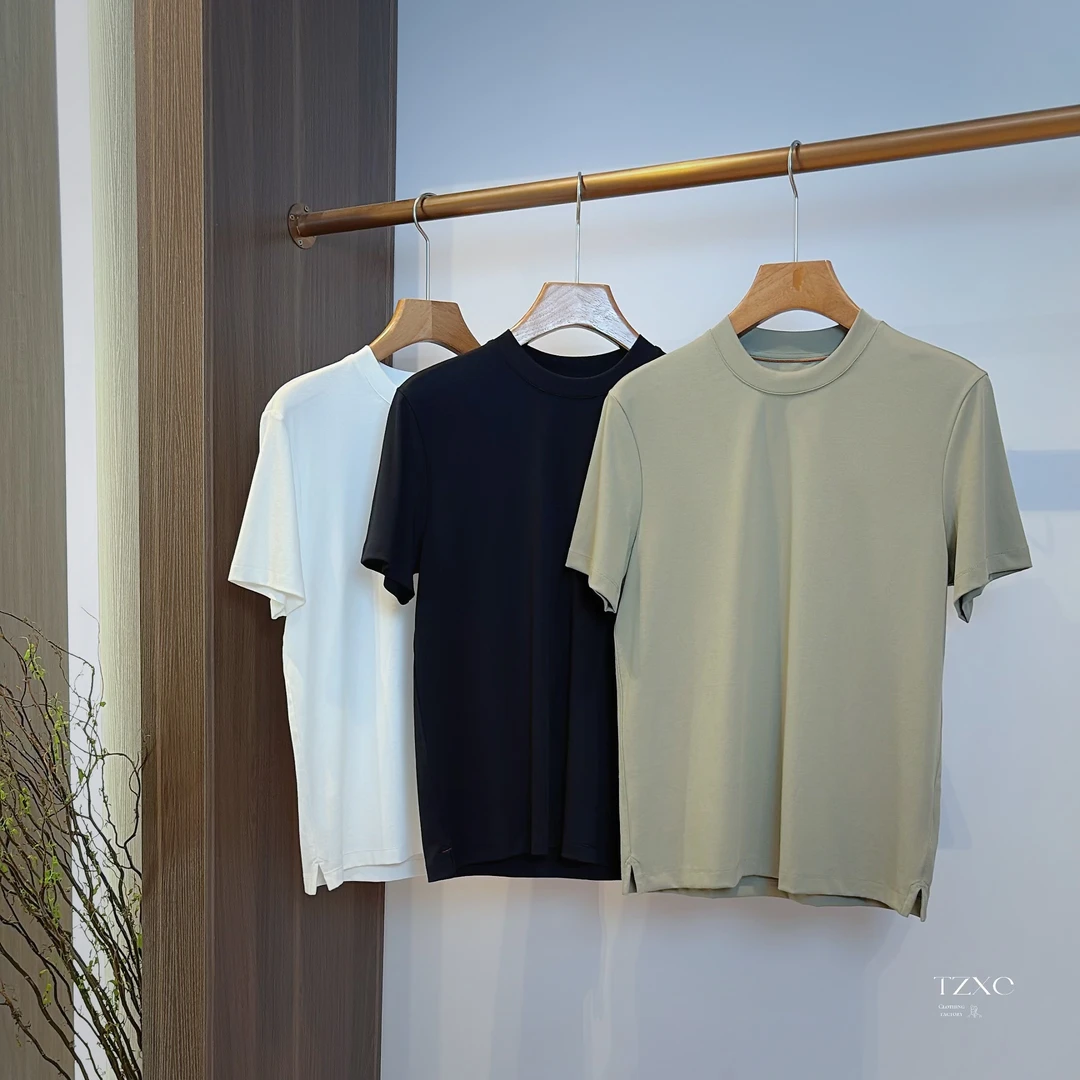 【2501-TT】高奢男装2025年春夏新款莫代尔舒适男士经典短袖圆领T恤