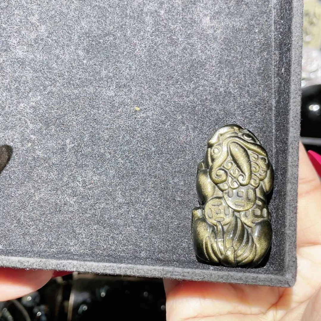【闪购商品】黑曜岩未镶嵌吊坠(不含链)凡