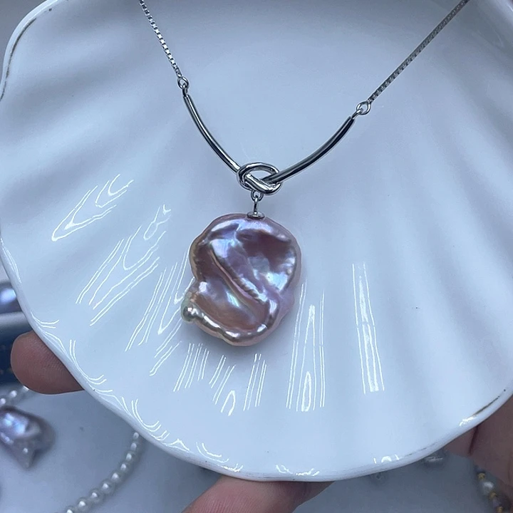 *****淡水珍珠银S925镶嵌颈饰