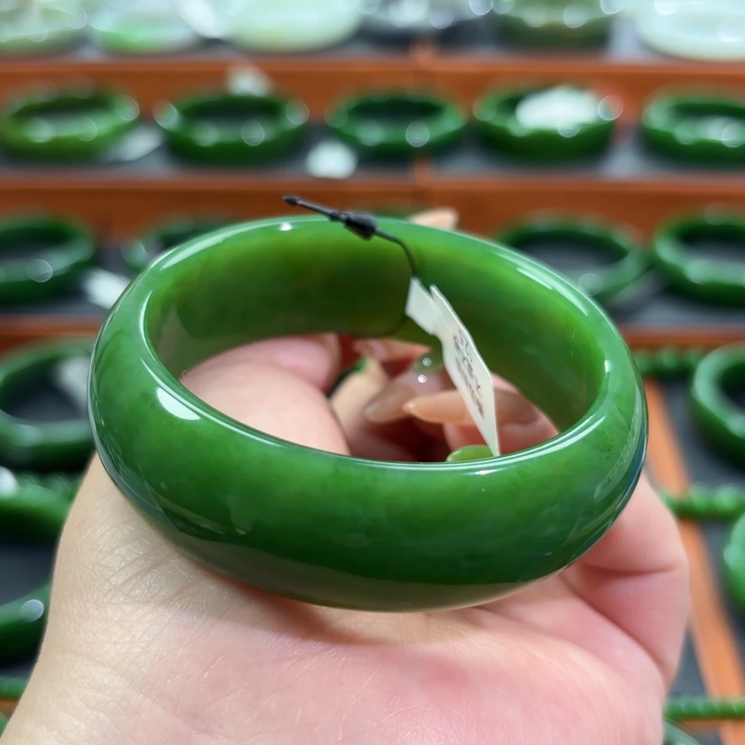 和田玉未镶嵌手镯57-58