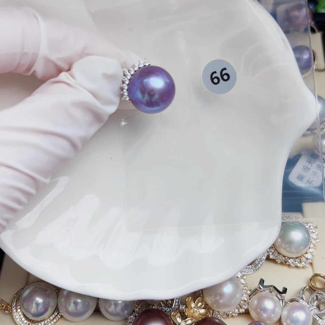 银S925镶嵌淡水珍珠耳饰