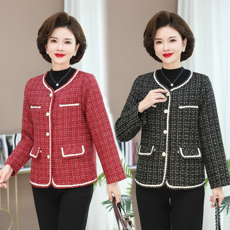 小香风外套女2025春秋款新款爆款时尚洋气妈妈秋冬装短款西装上衣