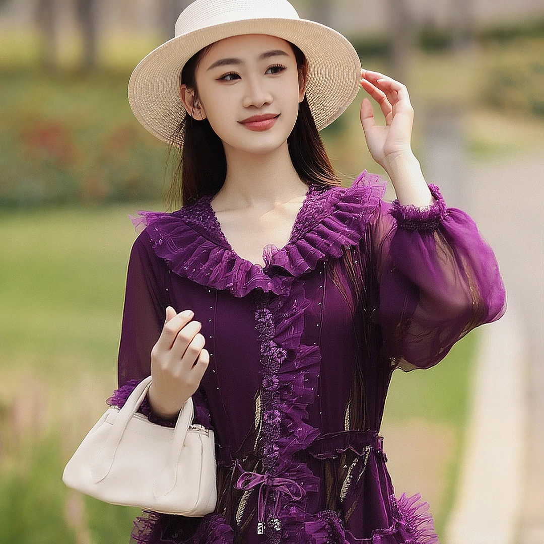 拜占庭的森林桑蚕丝设计师重工刺绣洋气外套时尚百搭桑蚕丝外披