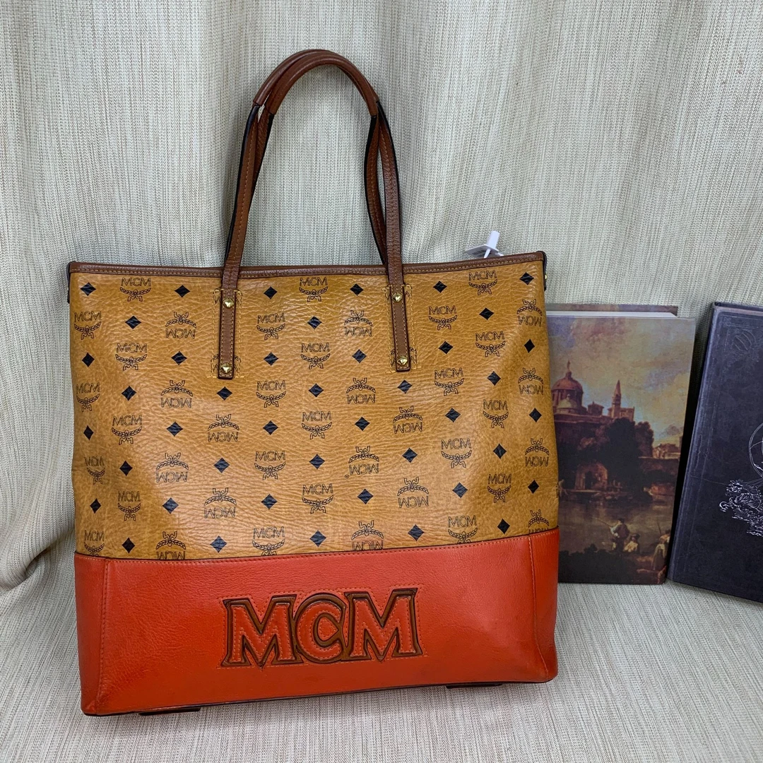 90新 MCM 干邑色单肩包/WJ09511027/1027
