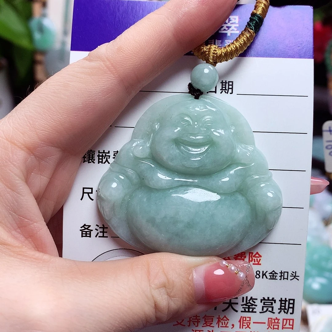 翡翠未镶嵌颈饰佛公03