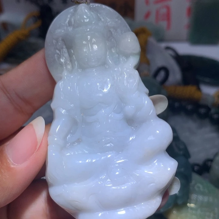 翡翠未镶嵌颈饰保真天然A货翡翠
