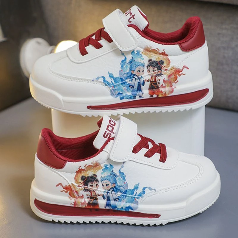 哪吒魔童儿童运动鞋2025春秋新款女童小白鞋软底防滑中小童宝宝鞋