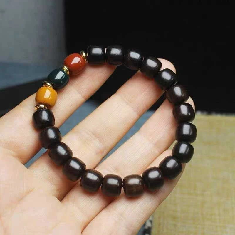 S003 精品手串（无礼盒） 黑檀 三色隔珠