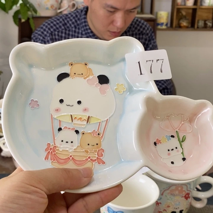 瓷片景德镇釉下彩手绘