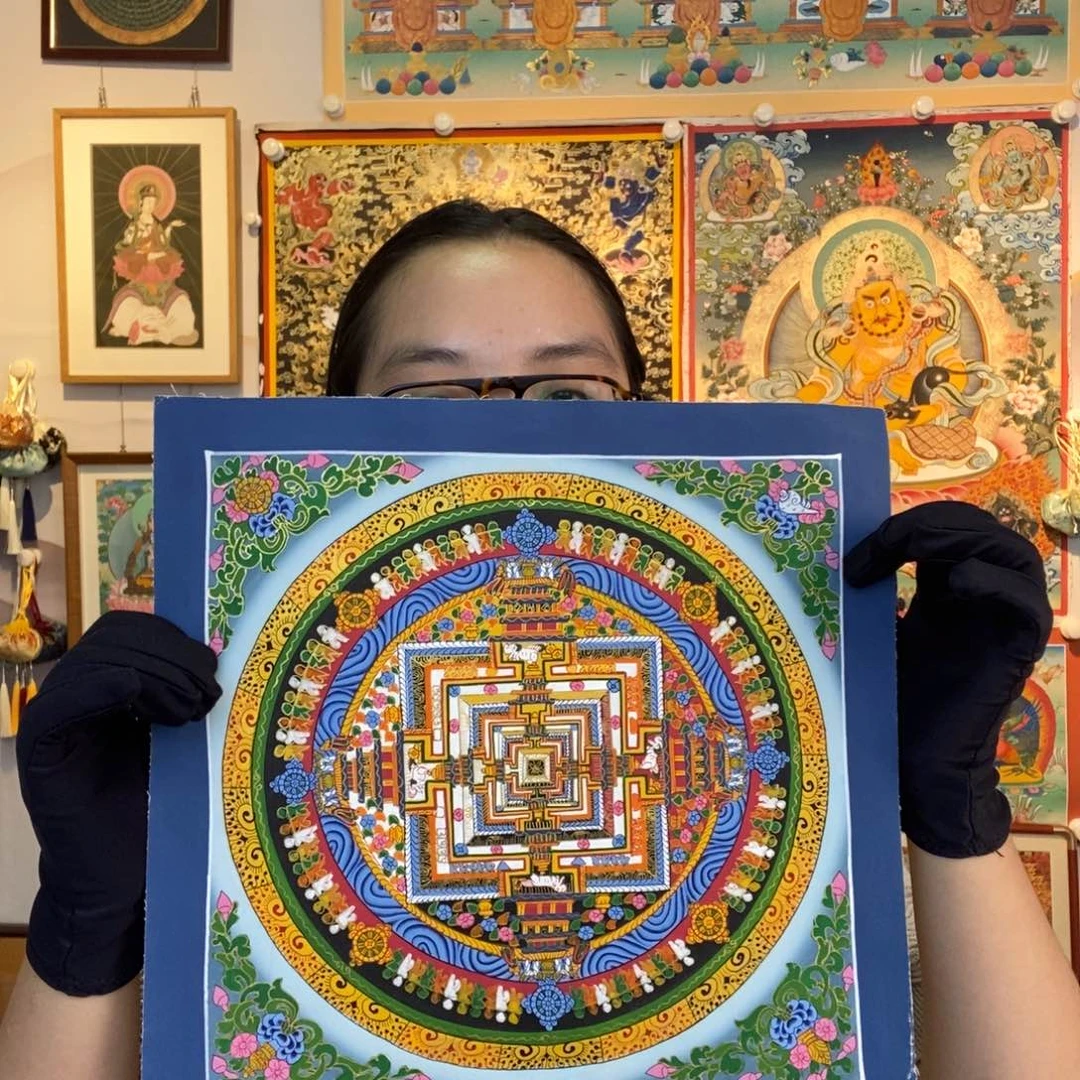 卷轴画纯手绘唐卡坛城27厘米左右