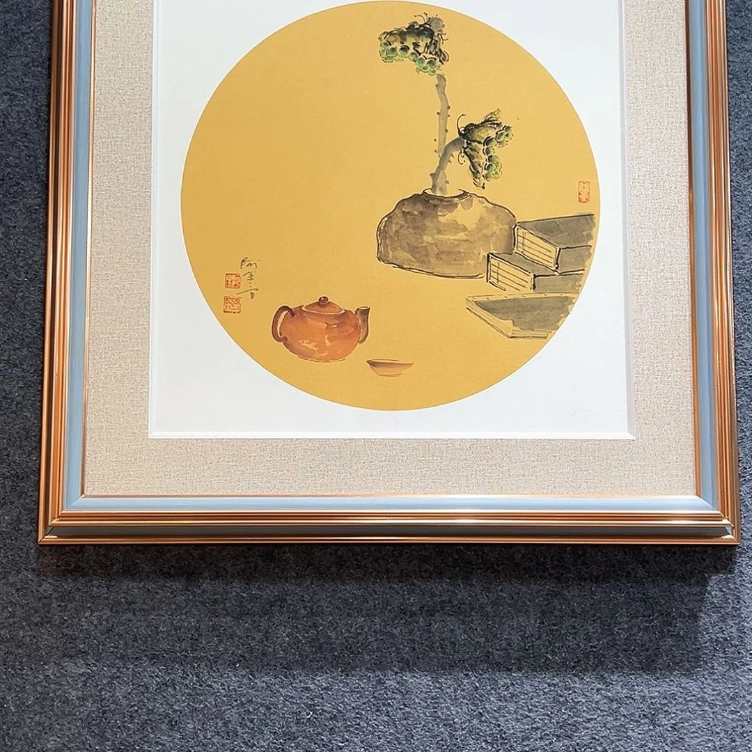 国画纯手绘画心原创