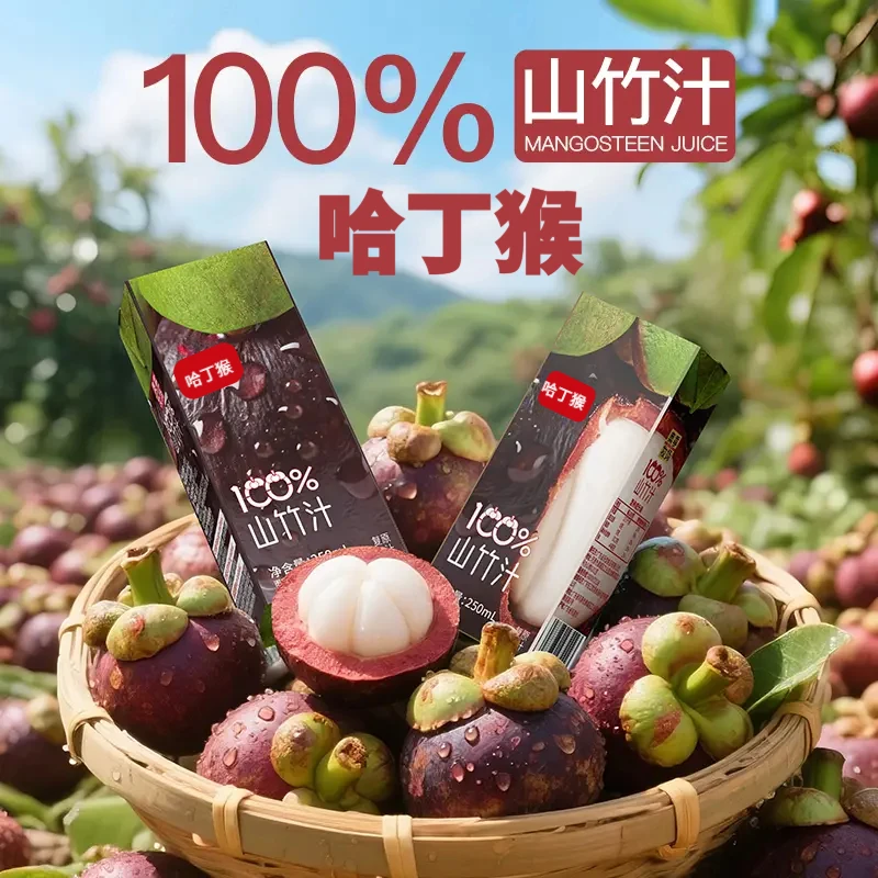 【达人专属】哈丁猴山竹汁100%无添加剂果汁清爽解腻天然果味饮料
