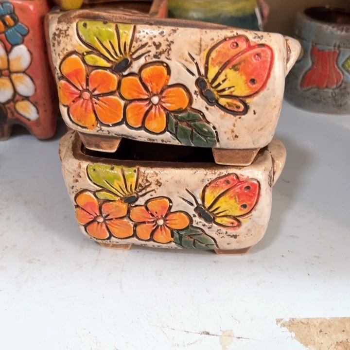 紫砂花盆粗陶材质多肉花盆