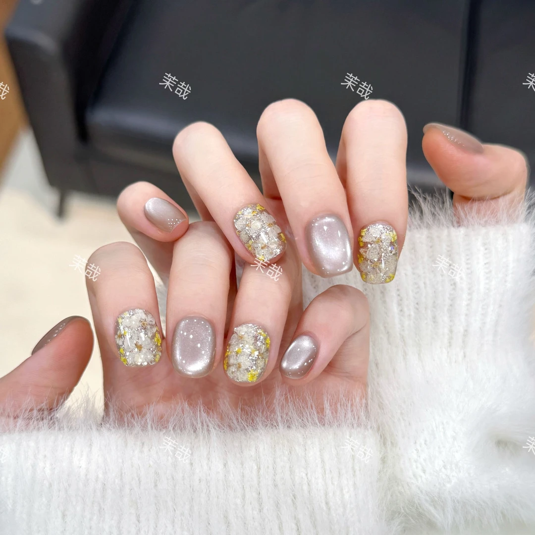 茉哉【流光花语】纯手工定制拆卸穿戴甲A4542