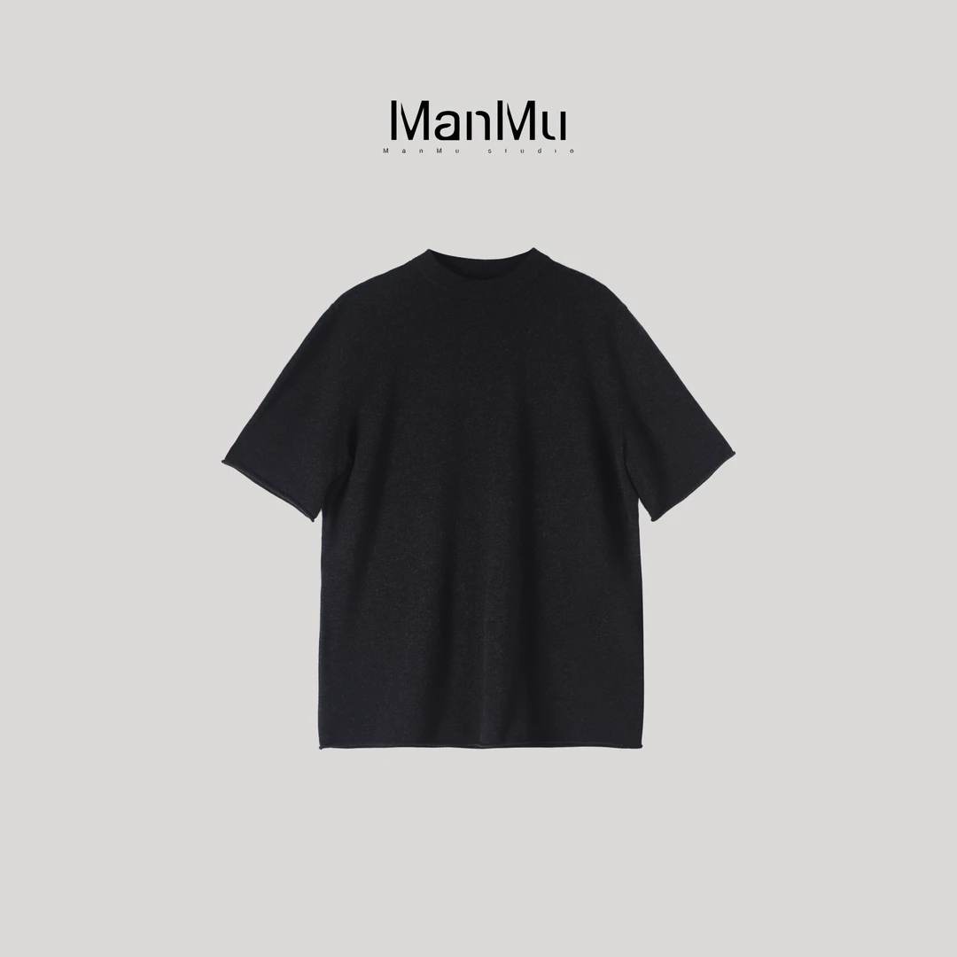 满目ManMu 【张琪专属】高级定制秋冬时尚百搭双色100%羊毛T 350641