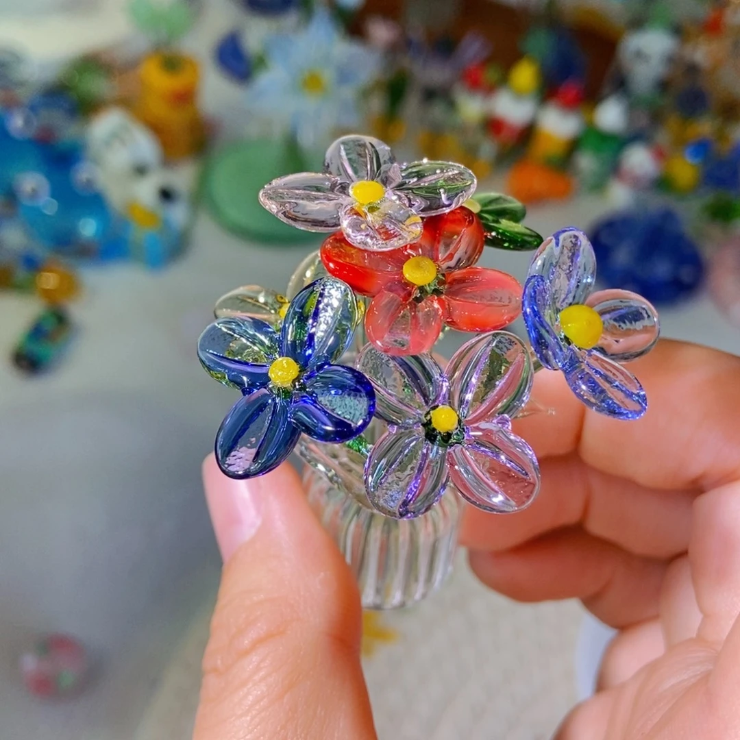 手工艺品琉璃七色花