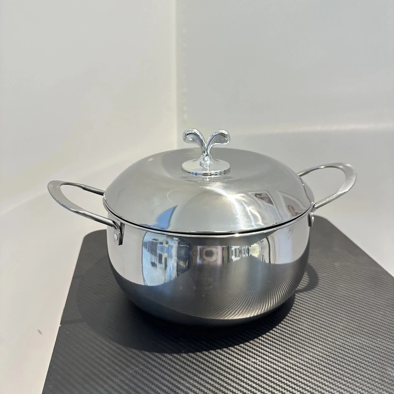 家用高级特厚加高不锈钢苹果汤锅煲汤锅大肚锅煮面锅