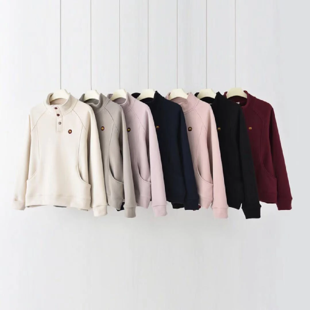 防风立领卫衣加绒刺绣M标休闲宽松百搭打底运动户外保暖2165