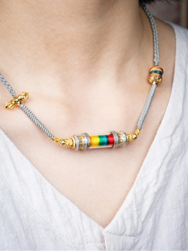 坠链均925银亚克力 【无事管】马头金刚 手工制作 管管锁骨链1068