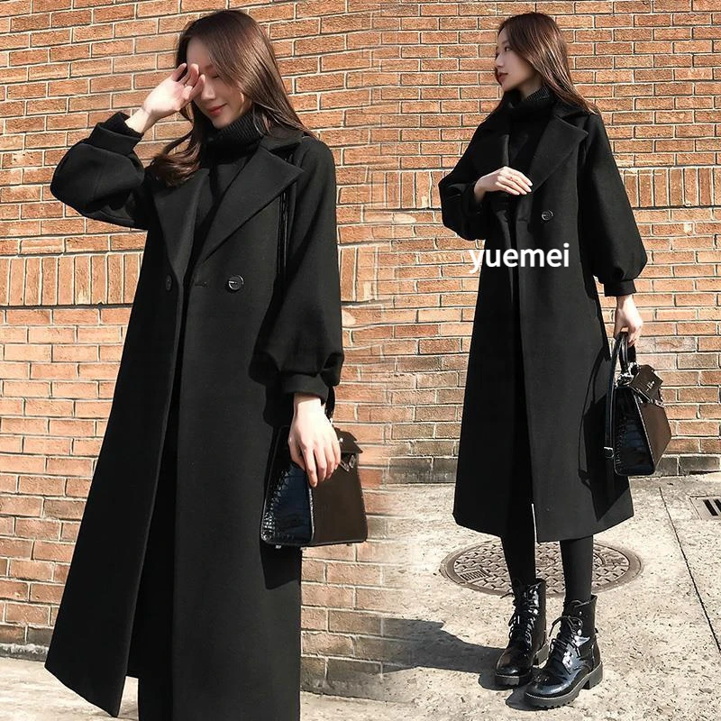 加绒胖小个子毛呢外套女中长款气质赫本赫本风羊绒大衣