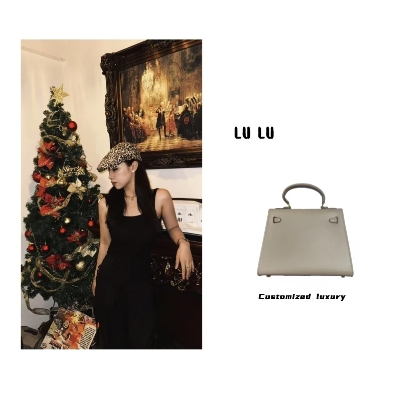 时尚百搭真皮女包 孤 A10804 AKL 大号 25cm 灰 白 黑