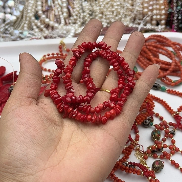 玛瑙/玉髓未镶嵌珠宝半成品红精灵碎石