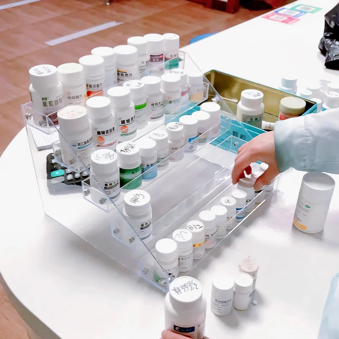 药店柜台零散药瓶展示架诊所药盒货架超市前台摆药架药房陈列架