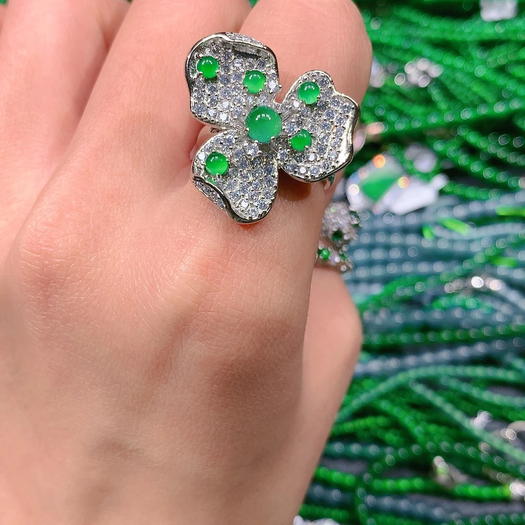 翡翠戒指未镶嵌天然翡翠