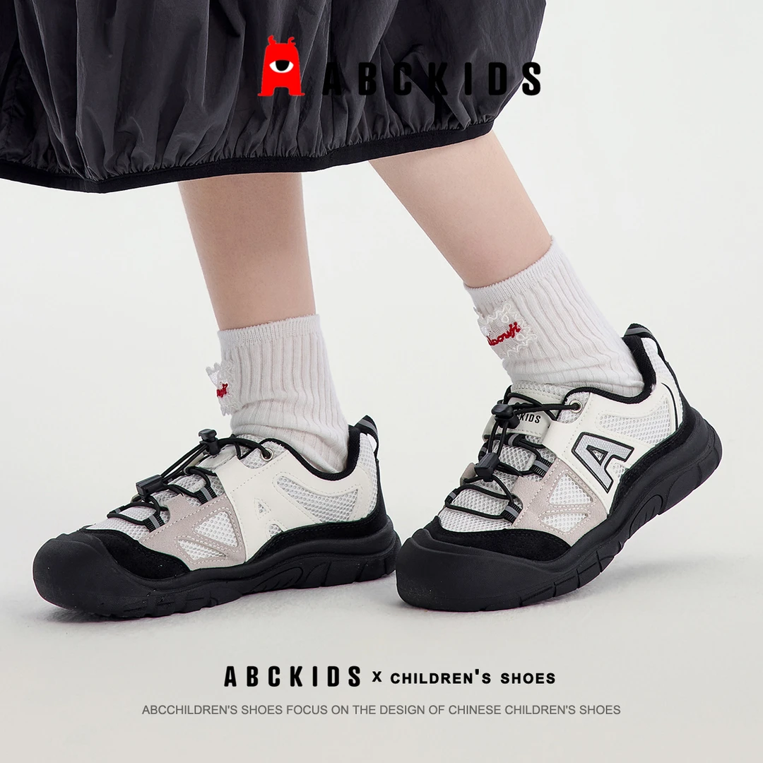 ABCkids儿童童鞋丑萌网面透气鞋女孩2025秋季新款百搭休闲运动鞋