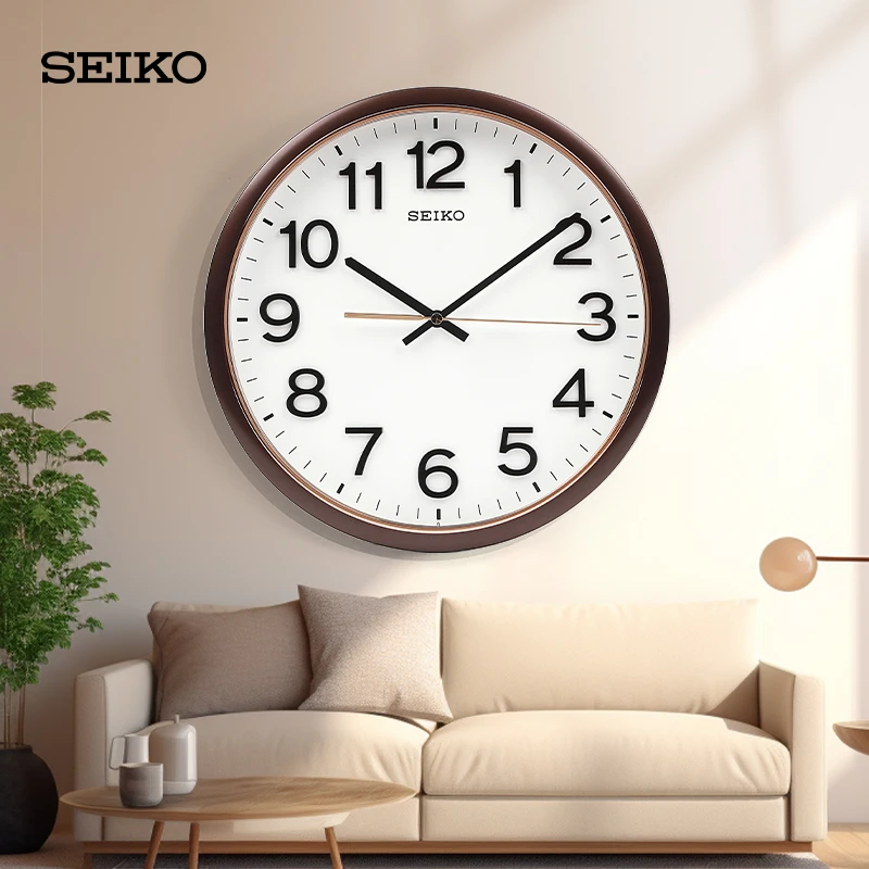 Seiko/精工挂墙时钟圆形创意家用挂壁钟简约立体数字现代静音挂钟