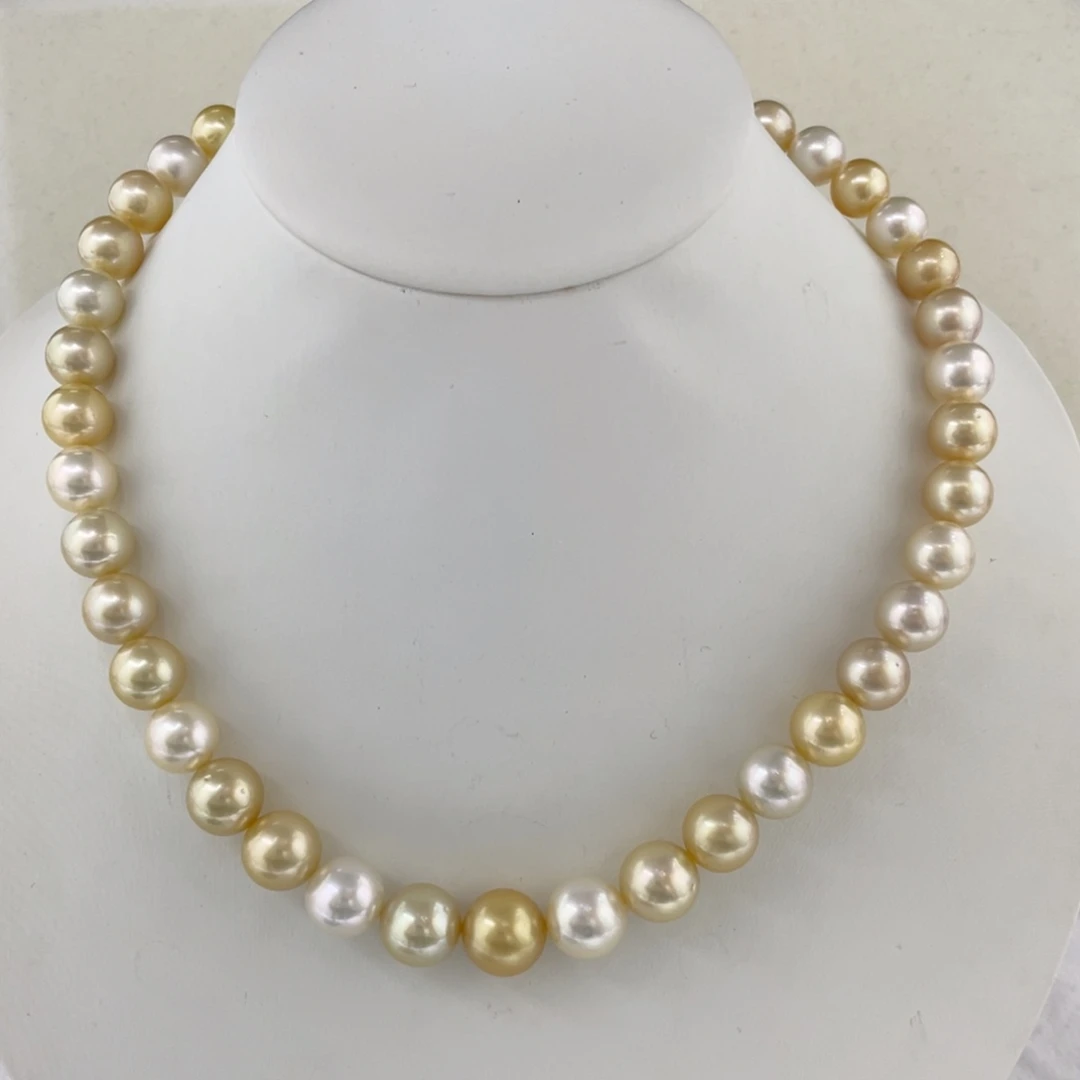 海水珍珠未镶嵌颈饰南洋金海水珍珠9-11mm