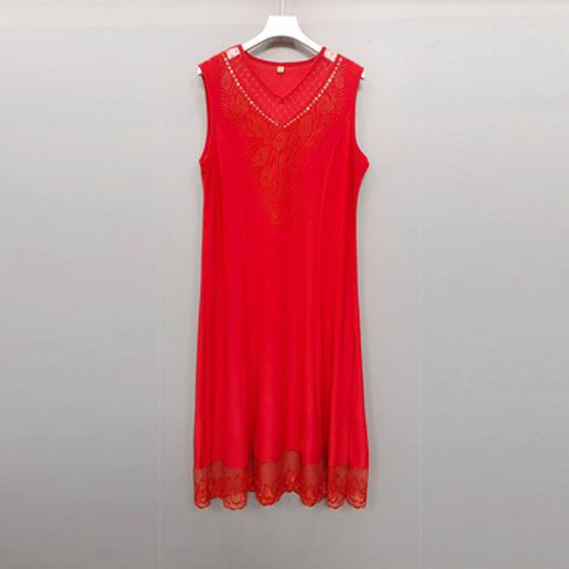 夏季时尚气质中老年女短袖百搭背心裙遮肉显瘦妈妈装单件58