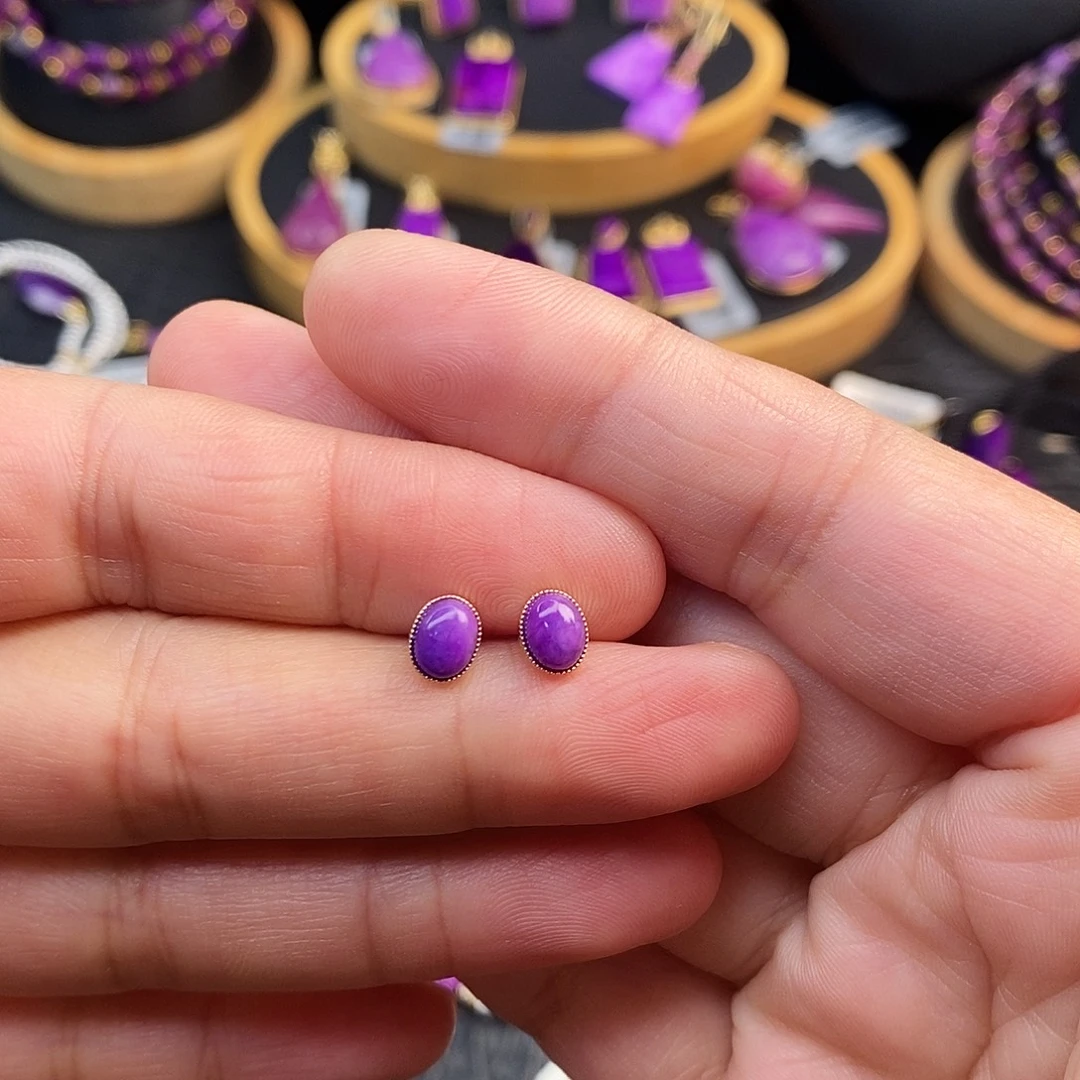 苏纪石（舒俱来）18K金镶嵌耳饰