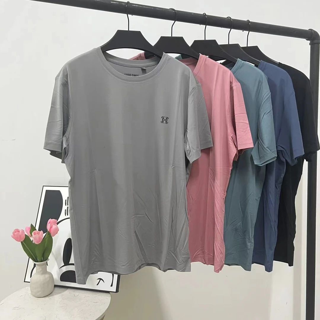 橙3511冰冰凉凉，舒适高弹速干男士圆领T恤时尚光感标