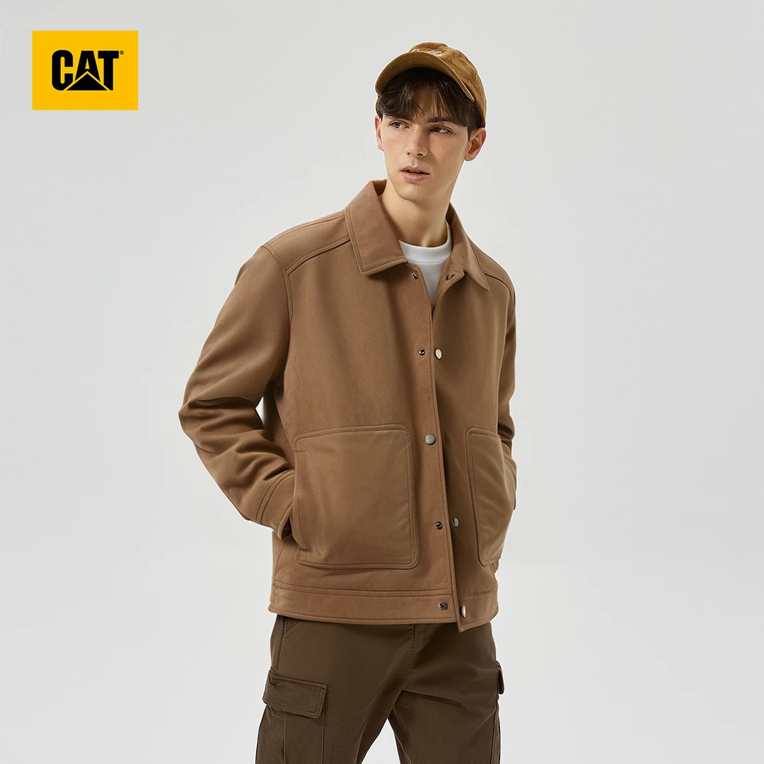 CAT卡特男款休闲翻领夹克外套百搭复古麂皮绒工装夹克spk W6610