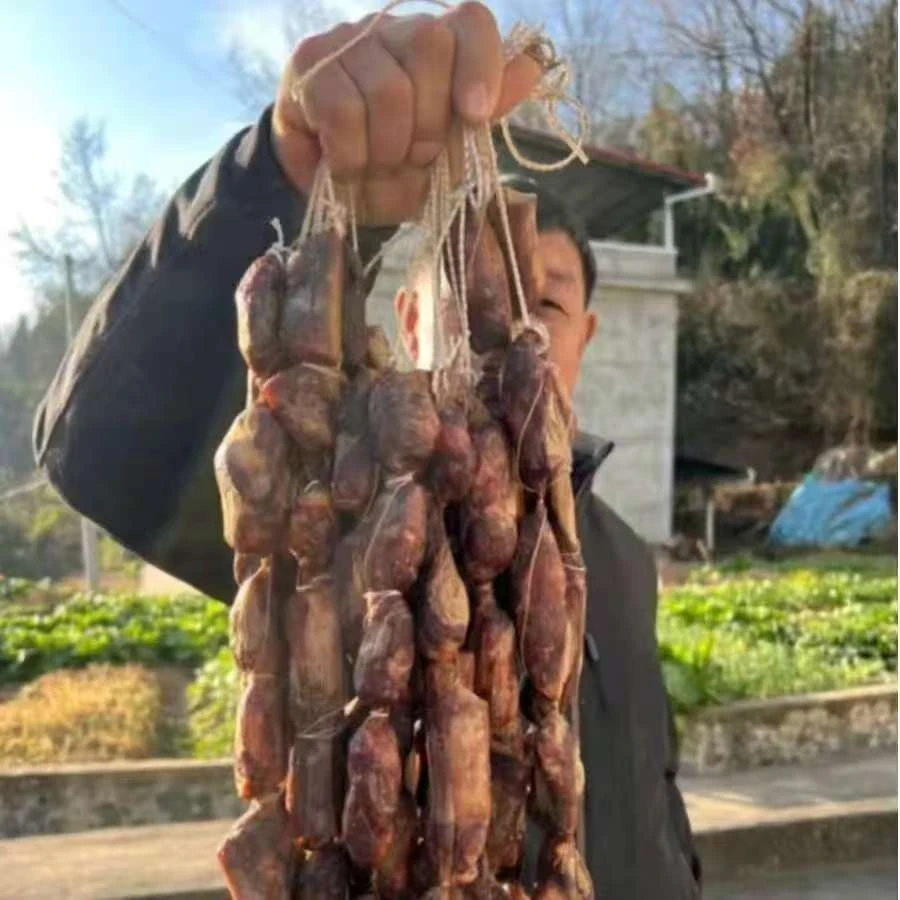 【百村千人】代卖农家熟食喂养土猪肉 烟熏腊排骨香肠