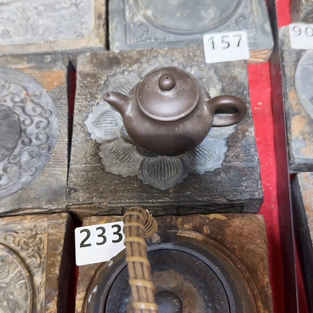 老砖茶台，砚台，画像砖